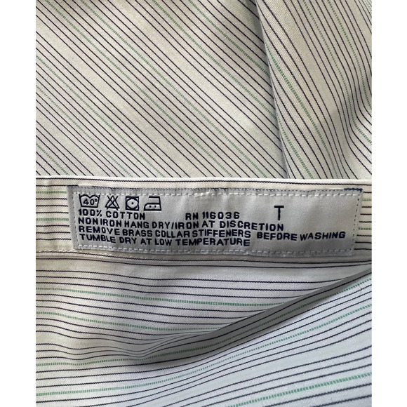 Charles Tyrwhitt White Pin Stripe Button Down, Size 15/35 - Picture 4 of 4